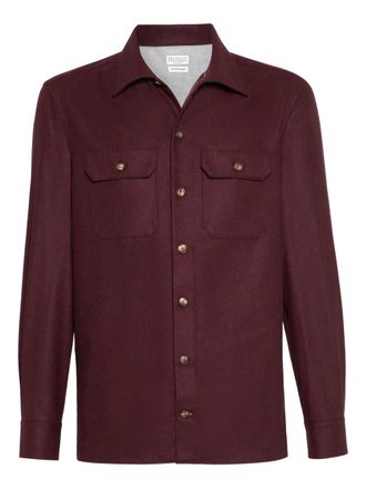 Brunello Cucinelli Flanellen overhemd - Rood