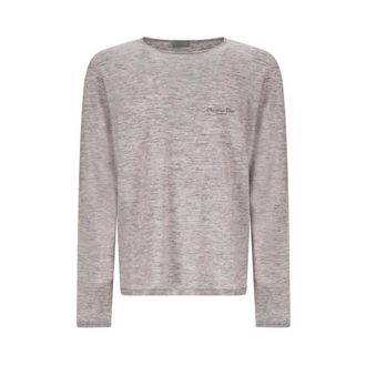 Dior Long Sleeve Tops, male, Brown, Size: XL Jersey Stitch Crewneck Sweater