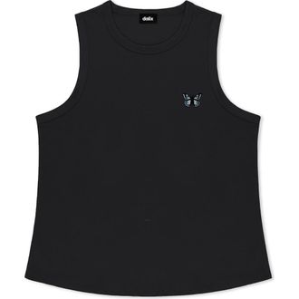 Dalix Butterfly Cotton Jersey Tank in Black at Nordstrom, Size Xx-Large