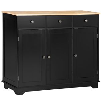 HOMCOM Sideboard Buffet Cabinet With Storage Cabinets And Drawers - Black | TJ Hughes