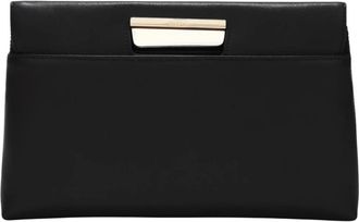 Furla Zwarte Leren Pouch Tas Magnetische Sluiting - Dames - Handtassen - Zwart - ONE Size - Leer - Tassen