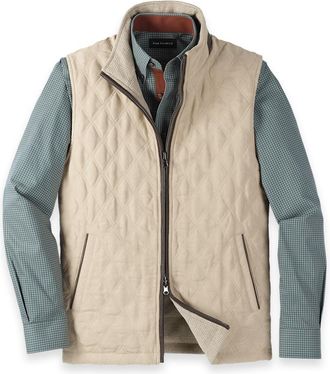 Paul Fredrick Microsuede Check Reversible Vest