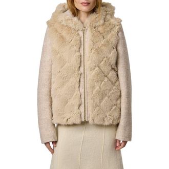 Bernardo Darien Faux Fur & Boucl&eacute; Jacket in Beige at Nordstrom Rack, Size Small