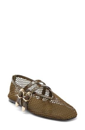 Steve Madden Lissa Mesh Mary Jane Flat in Olive Multi at Nordstrom Rack, Size 6.5
