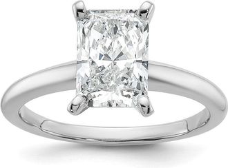 Diamond2Deal 14k White Gold 2 Ct Lab Grown Diamond Solitare Engagement Ring