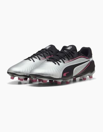 Puma Mens PUMA King Match 5 Firm Ground Football Boots - Silver - Size: 10.5