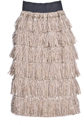 Brunello Cucinelli Beige Fabric Womens Skirt