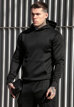 Siksilk Sudadera elegante negra para hombre SikSilk M