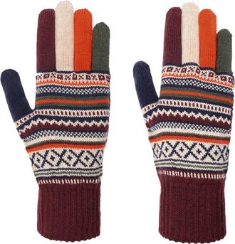Lierys Liova Merino Gloves 100% Merino Wool Colorful Pattern Made in Italy Women Autumn Winter