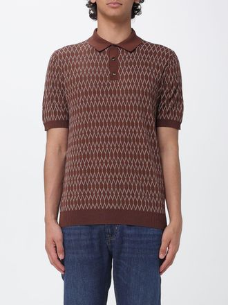 Zanone Polo in maglia di cotone a rombi