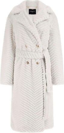 Marciano Claire Lange Imitatiebontjas - Dames - Jas met riem - Wit - XS - Jassen