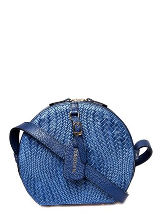 Roberta M Blauw Rundleer Tas
