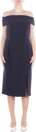 Ralph Lauren Lauren Midi Jurk - Dames - Casual kleedjes - Blauw - M - Polyester - Kleedjes