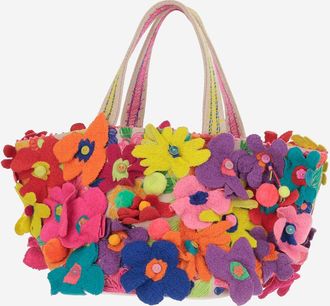 P&eacute;ro Baumwolltasche mit bestickten Eins&auml;tzen