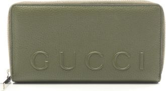 Gucci Khaki Leather Long Wallet (Bi-Fold) (Pre-Owned)