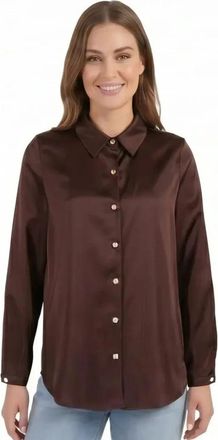 Am&eacute;lie & Am&eacute;lie Leonia Blouse - Dames - Overhemden - Bruin - 2XL - Overhemden