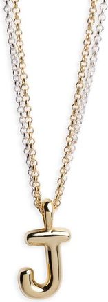 Argento Vivo Puffy A Initial Pendant Necklace in Two Tone at Nordstrom