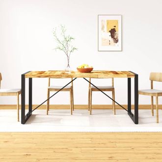 Berkfield Home Dining Table Solid Rough Mango Wood 180 cm in Brown