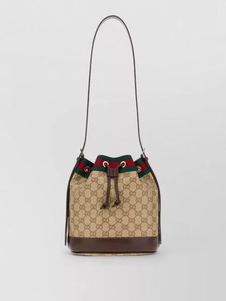 Gucci gg canvas venice bucket bag adjustable strap