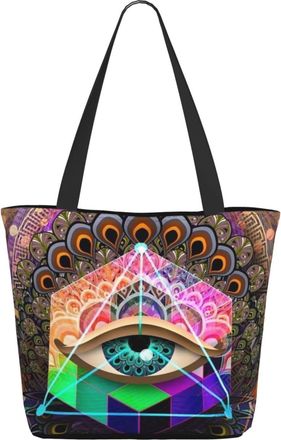 AOOEDM Colorfully Eye Ladies Shopping Bag 13x11x7in.The Perfect ValentineS Day Gift.It Is The Best ValentineS Day Gift For Mom, Daughter, Wife,Etc