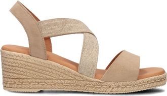 Lina Locchi Beige Sleehak Sandalen voor Vrouwen - Dames - Sleehakken - Beige - 39 EU - Linnen - Schoenen