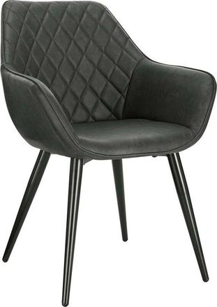 Woltu 1x dining chairs Faux Leather Seat Metal Legs Kitchen chairs Home Office Set Anthracite - Woltu