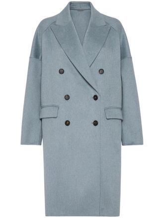 Brunello Cucinelli Cappotto doppiopetto - Blu