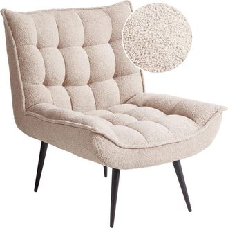 Beliani Sill&oacute;n Boucl&eacute; Beige