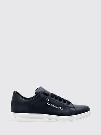 Billionaire Boys Club Smooth Leather Low-Top Sneakers with Printed Logo and Padded Ankle