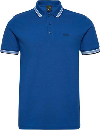 HUGO BOSS Hugo, Polo Shirts, male, Blue, Size: 2XL Cotton Piqu&eacute; Polo Shirt with Logo