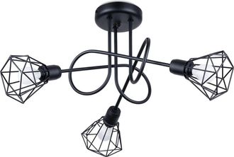 Sollux Lighting L&aacute;mpara de techo de acero negro alt. 29 cm