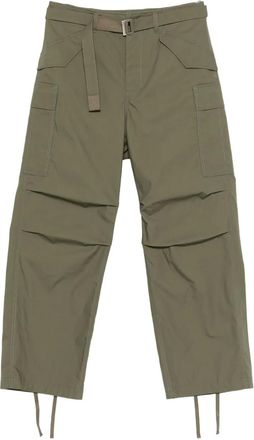 sacai belted cargo trousers - Green