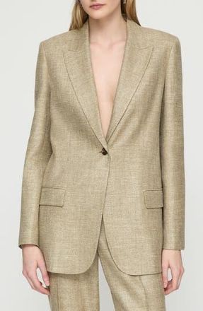 Lafayette 148 New York Marled Panama Weave Blazer in Loden Green Multi at Nordstrom Rack, Size X-Small