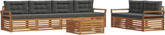 vidaXL Conjunto De Sof&aacute;s De Exterior 7 Uds. Natural Y Antracita Vidaxl