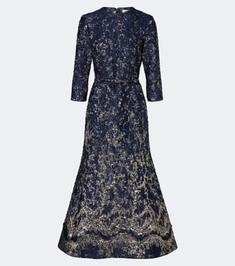 SIMKHAI Claravelle belted jacquard cocktail dress