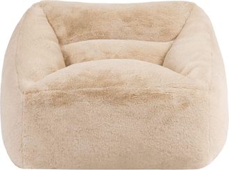 Icon Brand Natalia Rabbit Faux Fur Armchair Bean Bag in Natural | Size: Medium