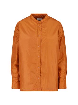 Aspesi Orange Button-Up Technical Fabric Jacket