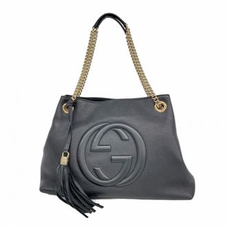 Gucci Black Leather Tote Bag (Pre-Owned)