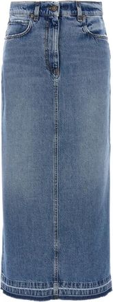 Fortela Jorgy Midi Rok - Dames - Spijkerrokken - Blauw - W28 - Katoen - Rokken