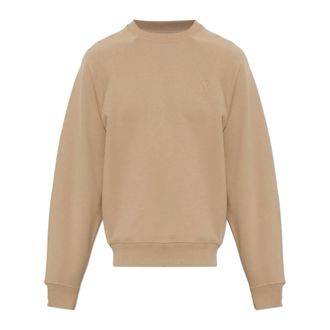 Ami Felpa Girocollo in Cotone - - Sweatshirts & Hoodies - Uomo - Beige - 3XL