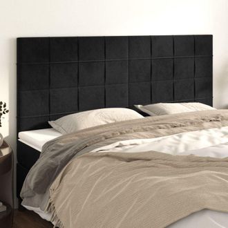 vidaXL Cabeceros 4 Unidades De Terciopelo Negro 100x5x78/88 Cm Vidaxl