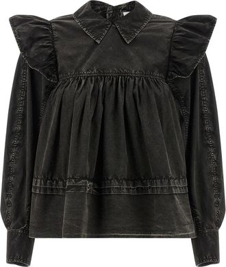 Ganni Ganni Organic Cotton Womens Blouse