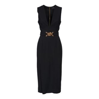 Versace Dames, Jurken, Zwart, Maat: XS Viscose
