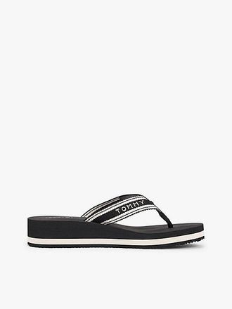 Tommy Hilfiger Webbing Strap Signature Wedge Flip-Flops