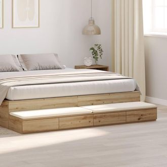 Berkfield Home Bed Drawers in Artisan Oak - 180 x 36.5 x 16.5 cm - Made of Engineered Wood in Brown