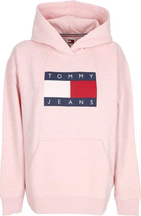 Tommy Hilfiger Relax Melange Flag Hoodie Roze - Dames - Hoodies - Roze - S - Katoen - Hoodies & sweatvesten
