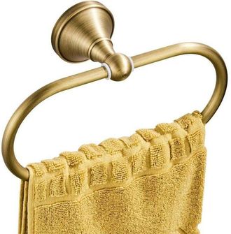 OEM Anillo Soporte Para Toallas - Lat&oacute;n Antiguo Bronce Cepillado - Montaje En Pared Ovalado - Ba&ntilde;o Cocina Dormitorio - 1 Unidad