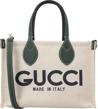 Gucci Green Canvas Small Tote, Never Carried (Authentic Pre-Loved)