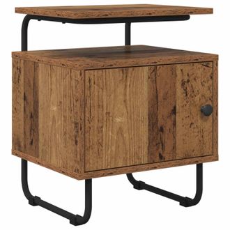 vidaXL Mesa De Noche Madera Envejecida Madera De Ingenier&iacute;a Vidaxl