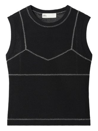 Tory Burch mesh-panel sleeveless top - Black